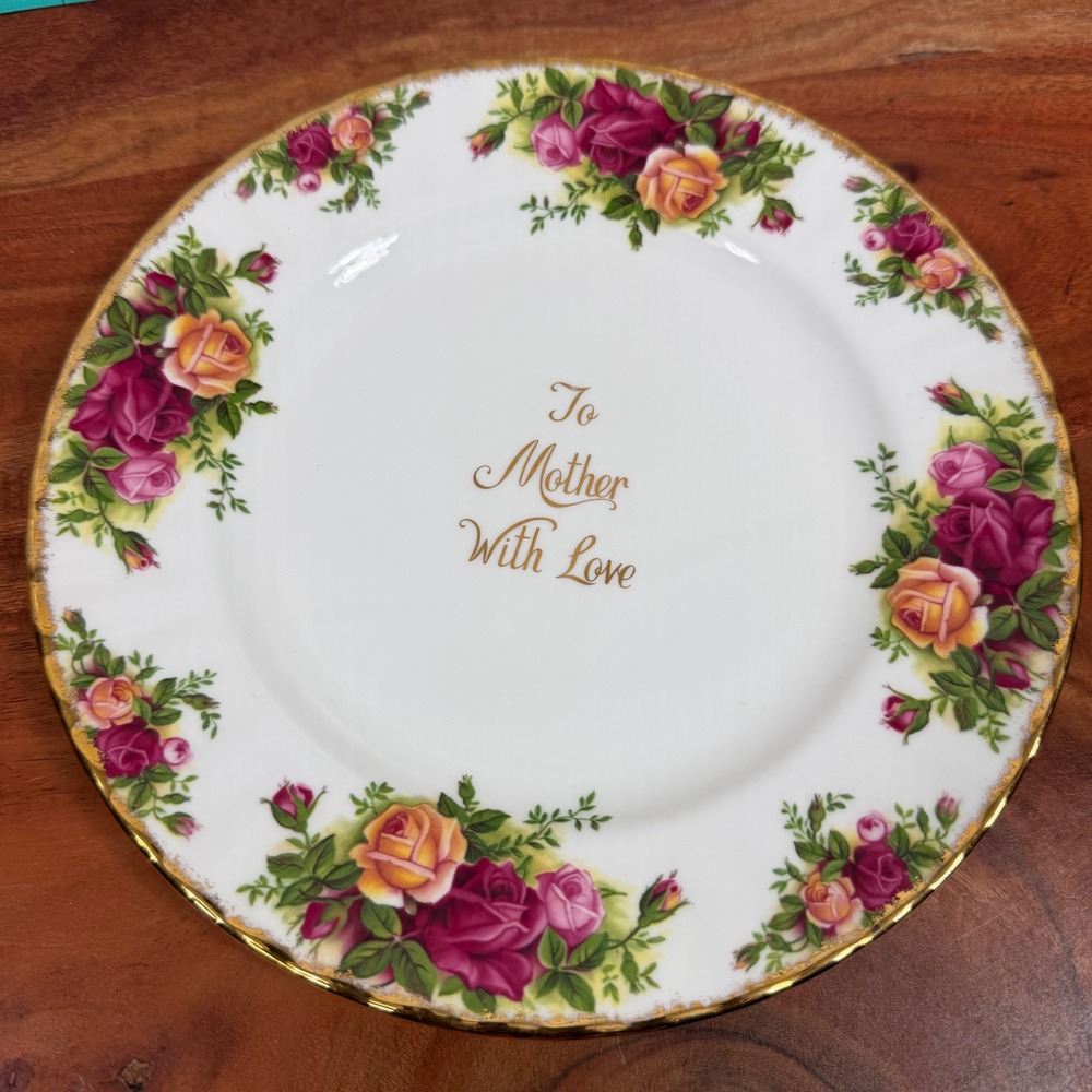 Royal Albert Old Country Roses To Mother With Love Plate Bone China England